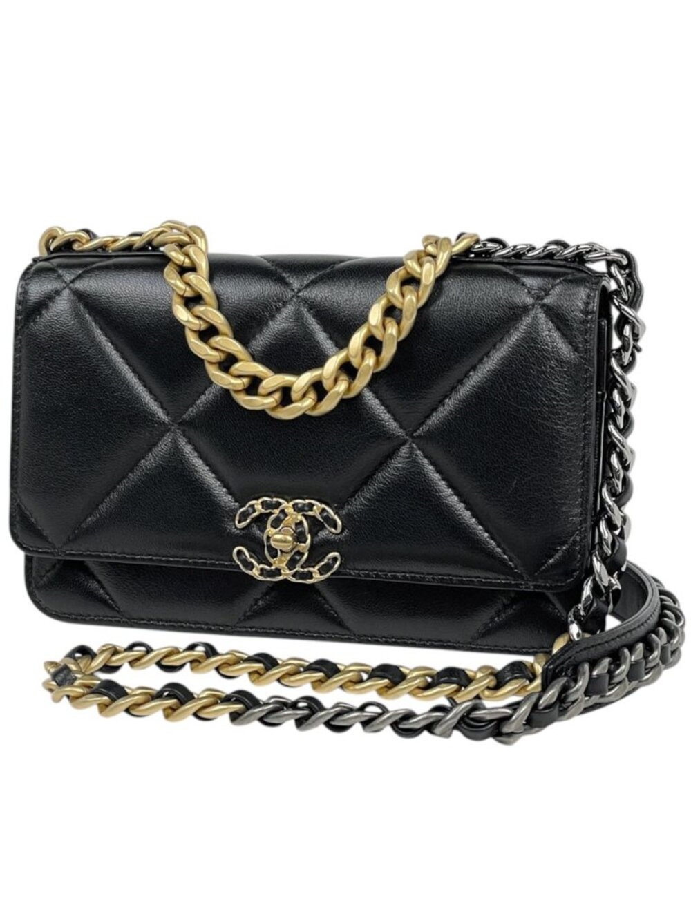 Chanel Chain Wallet Chanel 19 Leather Black Shoulder Bag